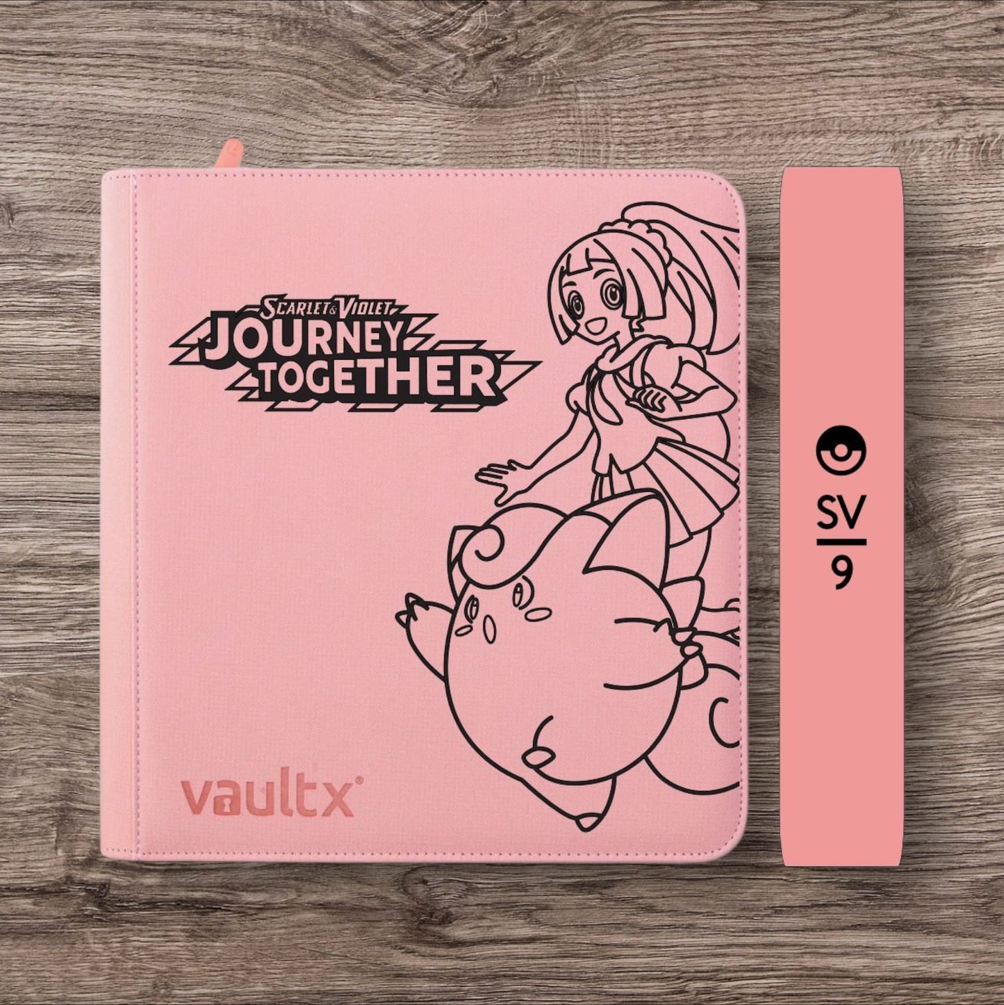 Custom Made Vault X 12 Pocket Pink Zip Binder / Folder for TCG collection – Journey Together Lillie & Clefairy Edition