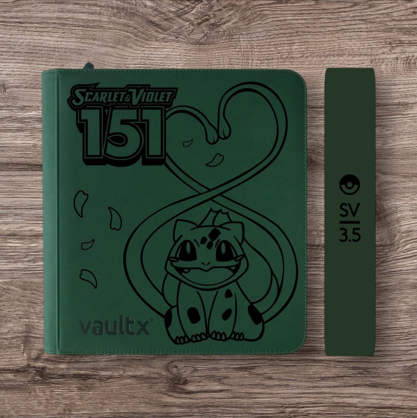 Custom Made Vault X 12 Pocket Green Zip Binder / Folder for TCG collection – 151 Bulbasaur Edition