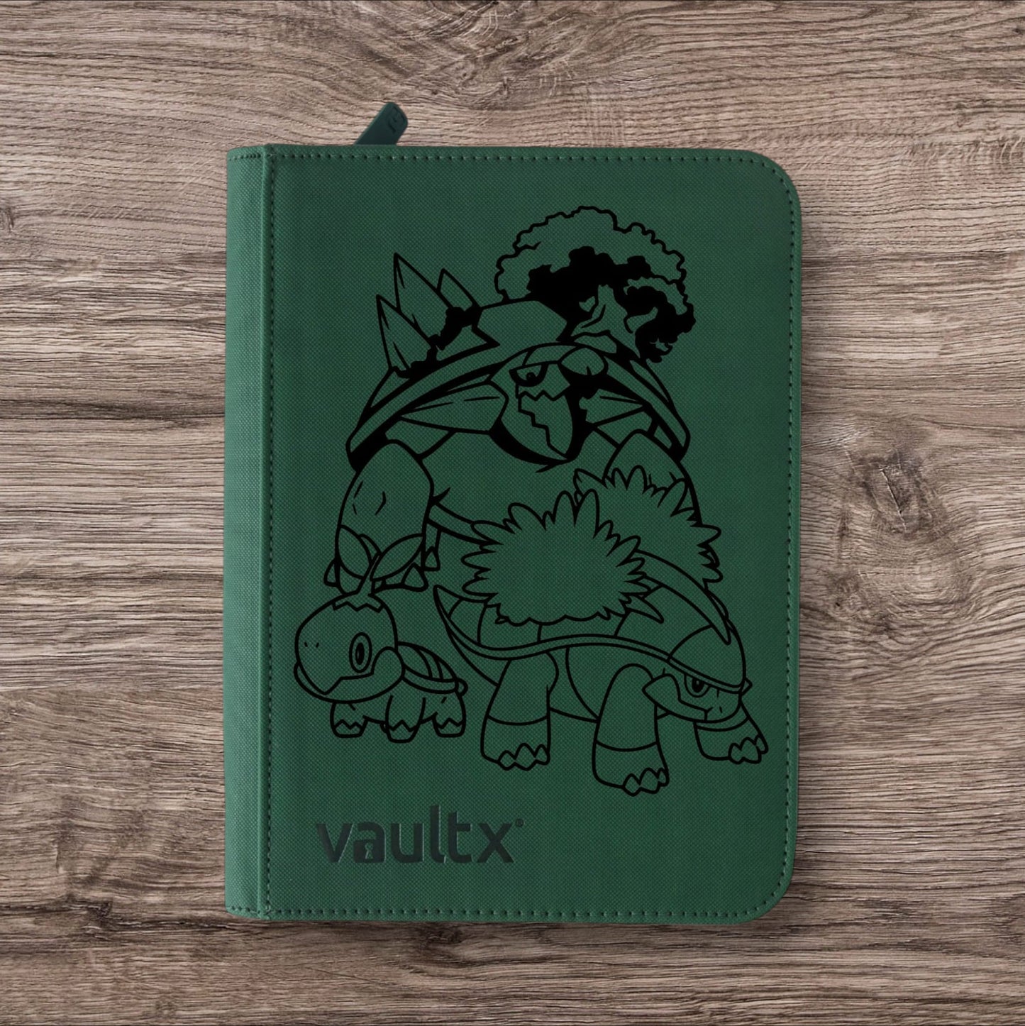 Custom Made Vault X 4 Pocket Green Zip Binder / Folder for TCG collection – Turtwig Evolution line