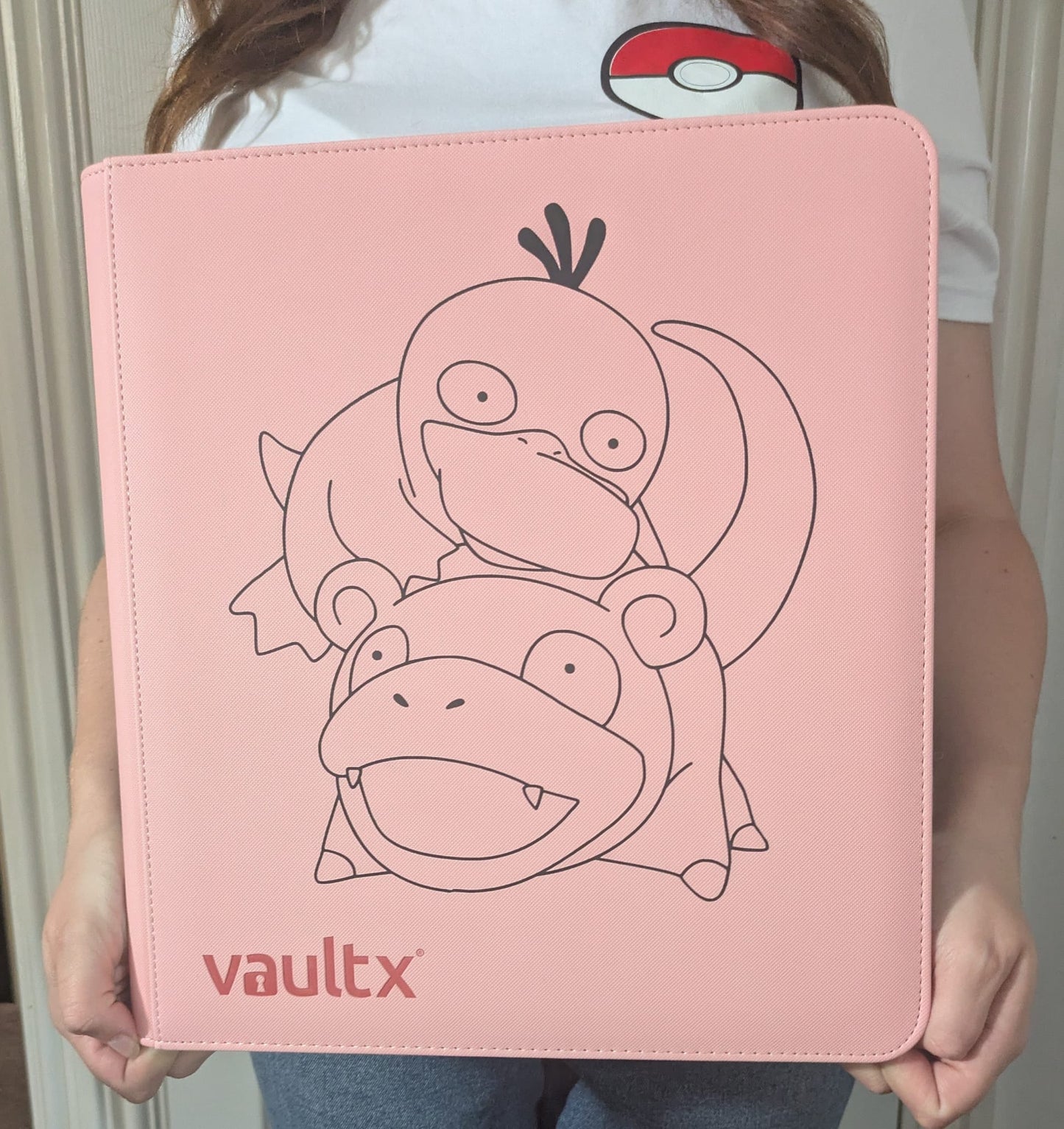 Custom Made Vault X 12 Pocket Pink Zip Binder / Folder for TCG collection – Slowpoke & Psyduck