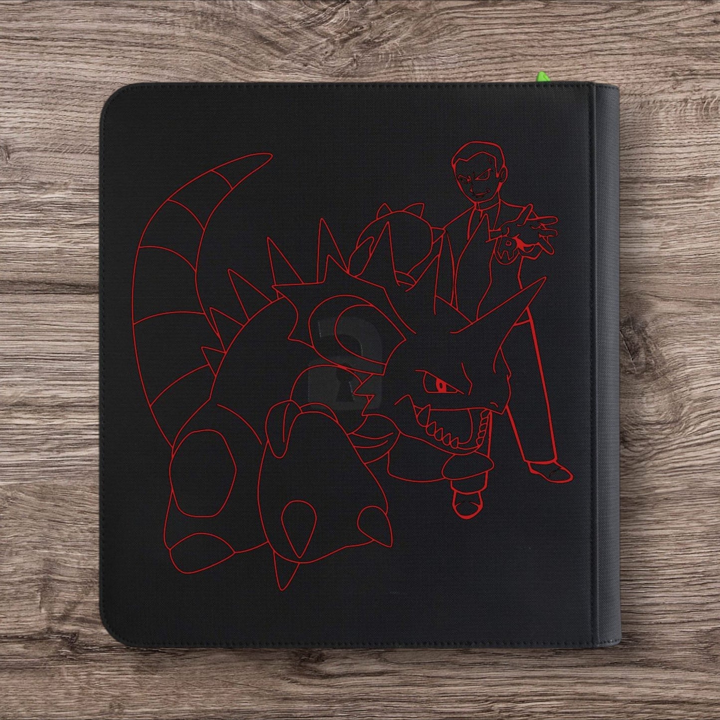 Custom Made Mintkeeper 9 Pocket Black Toploader Binder / Folder for TCG collection – Rocket and Nidoking