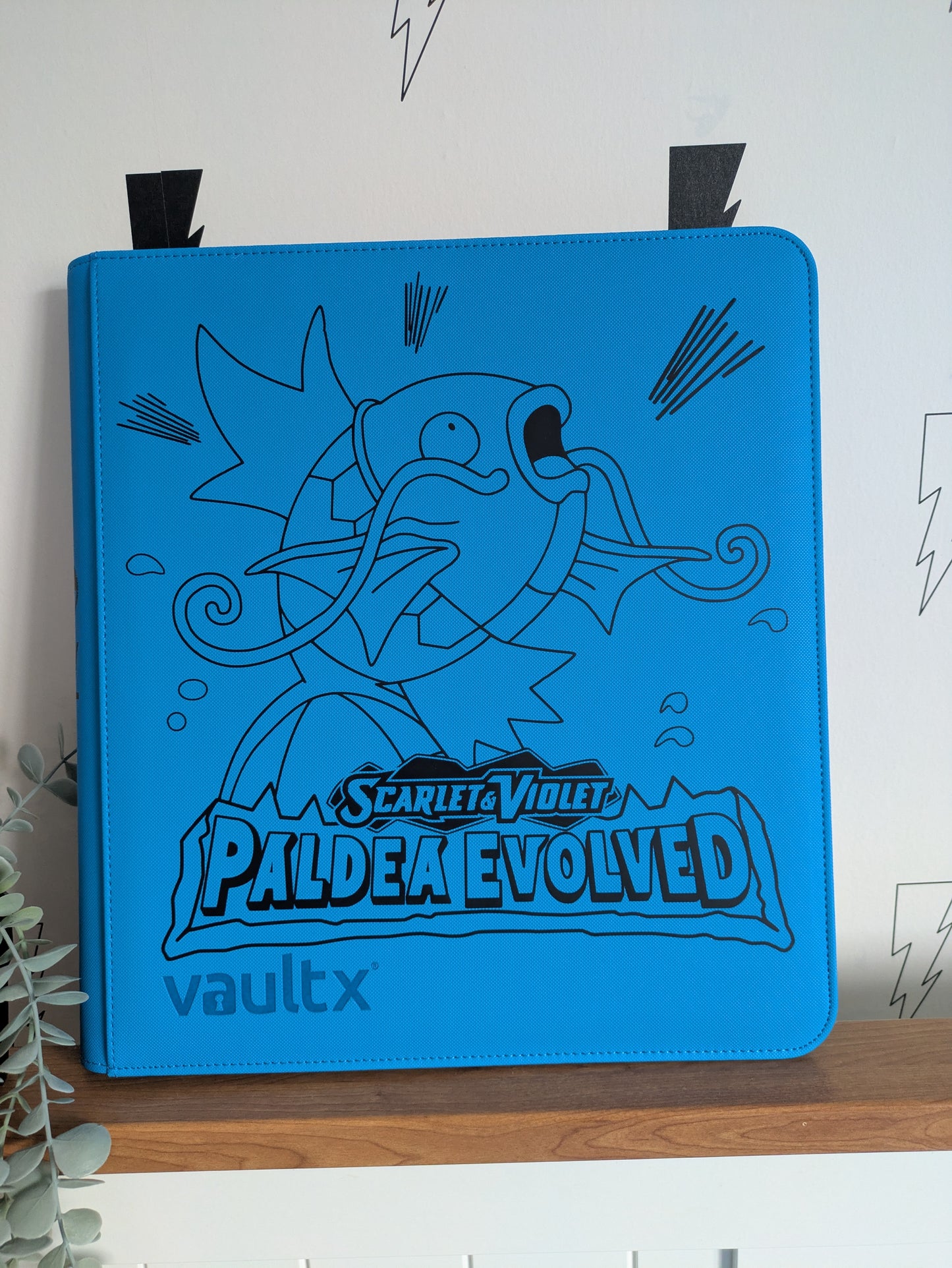 Custom Made Vault X 12 Pocket Neon Blue Zip Binder / Folder for TCG collection – Paldea Evolved Magikarp Edition