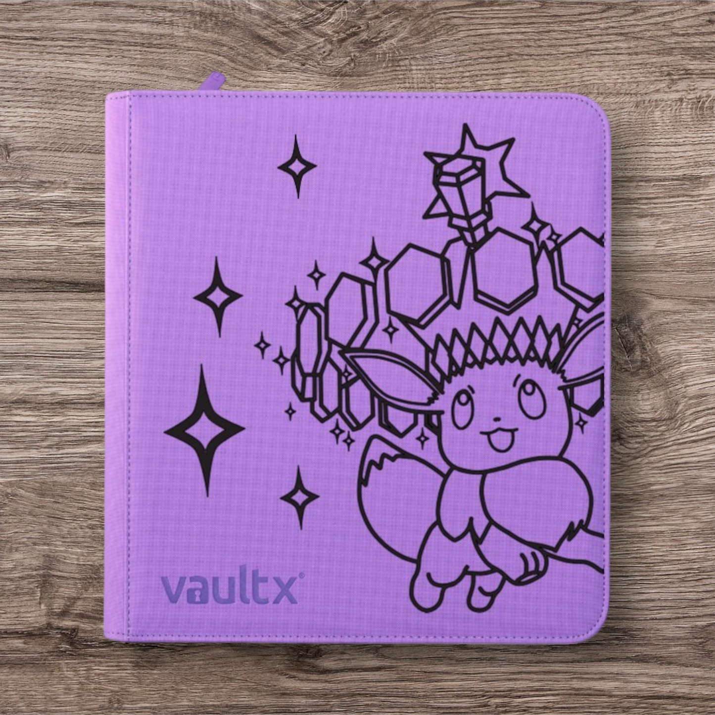 Custom Made Vault X 12 Pocket Purple Zip Binder / Folder for TCG collection – Prismatic Eevee