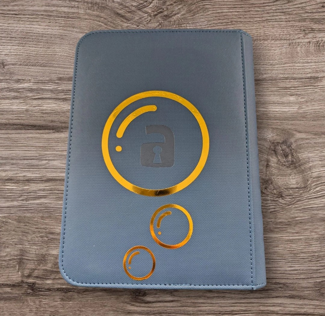 Custom Made Vault X 4 Pocket Blue Zip Binder / Folder for TCG collection – Metalic Gold Magikarp