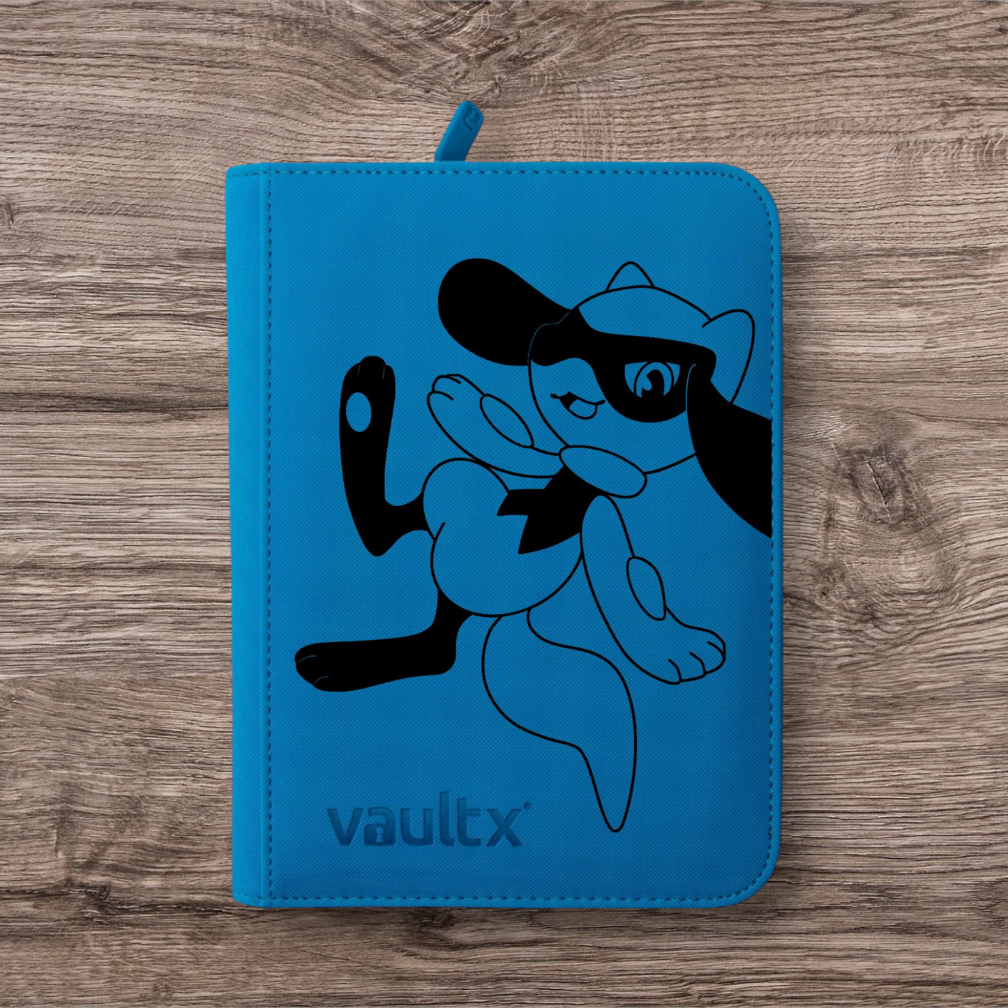 Custom Made Vault X 4 Pocket Neon Blue Zip Binder / Folder for TCG collection – Riolu