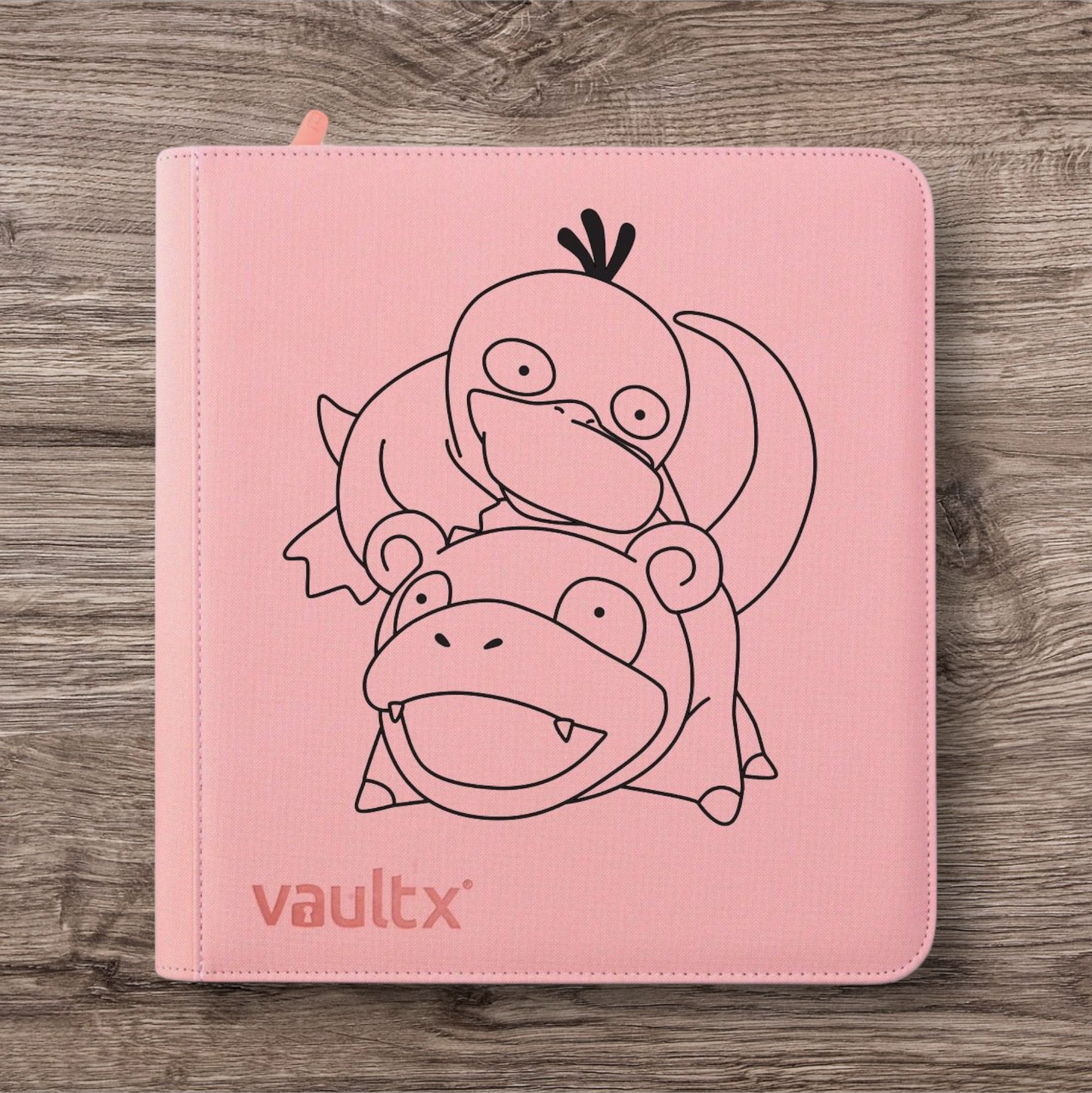 Custom Made Vault X 12 Pocket Pink Zip Binder / Folder for TCG collection – Slowpoke & Psyduck
