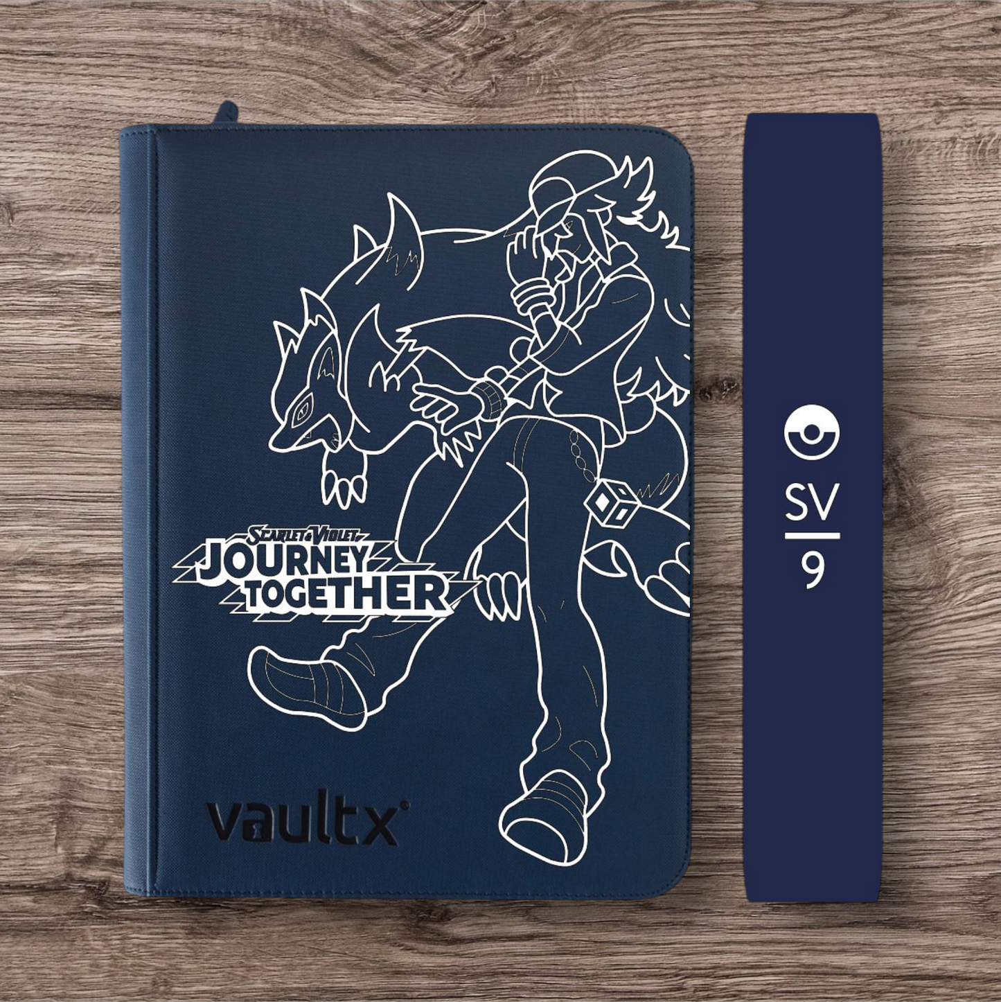 Custom Made Vault X 9 Pocket Blue Zip Binder / Folder for TCG collection – Journey Together N & Zoroark Edition