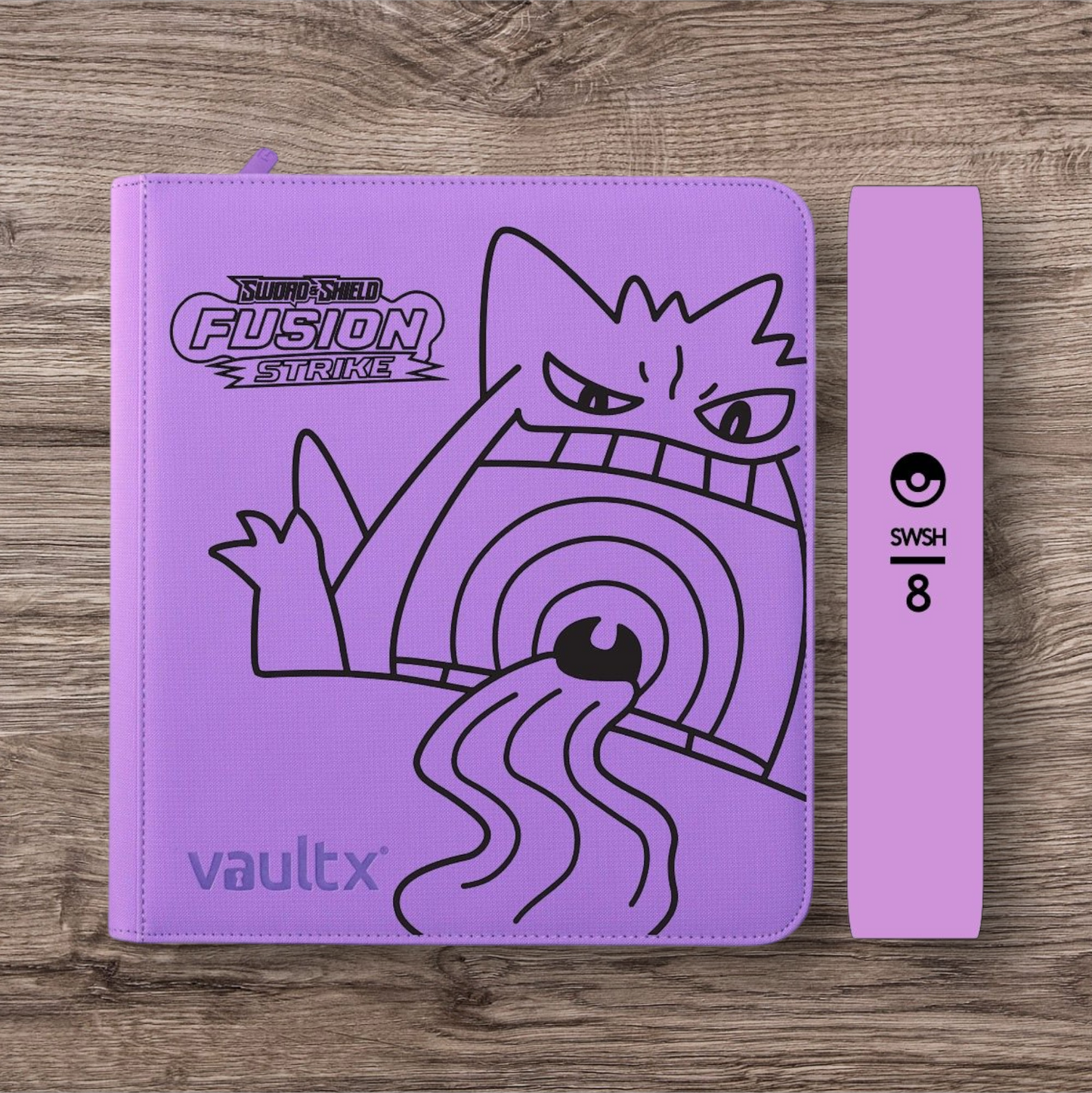 Custom Made Vault X 12 Pocket Purple Zip Binder / Folder for TCG collection– Fusion Strike Gengar Edition