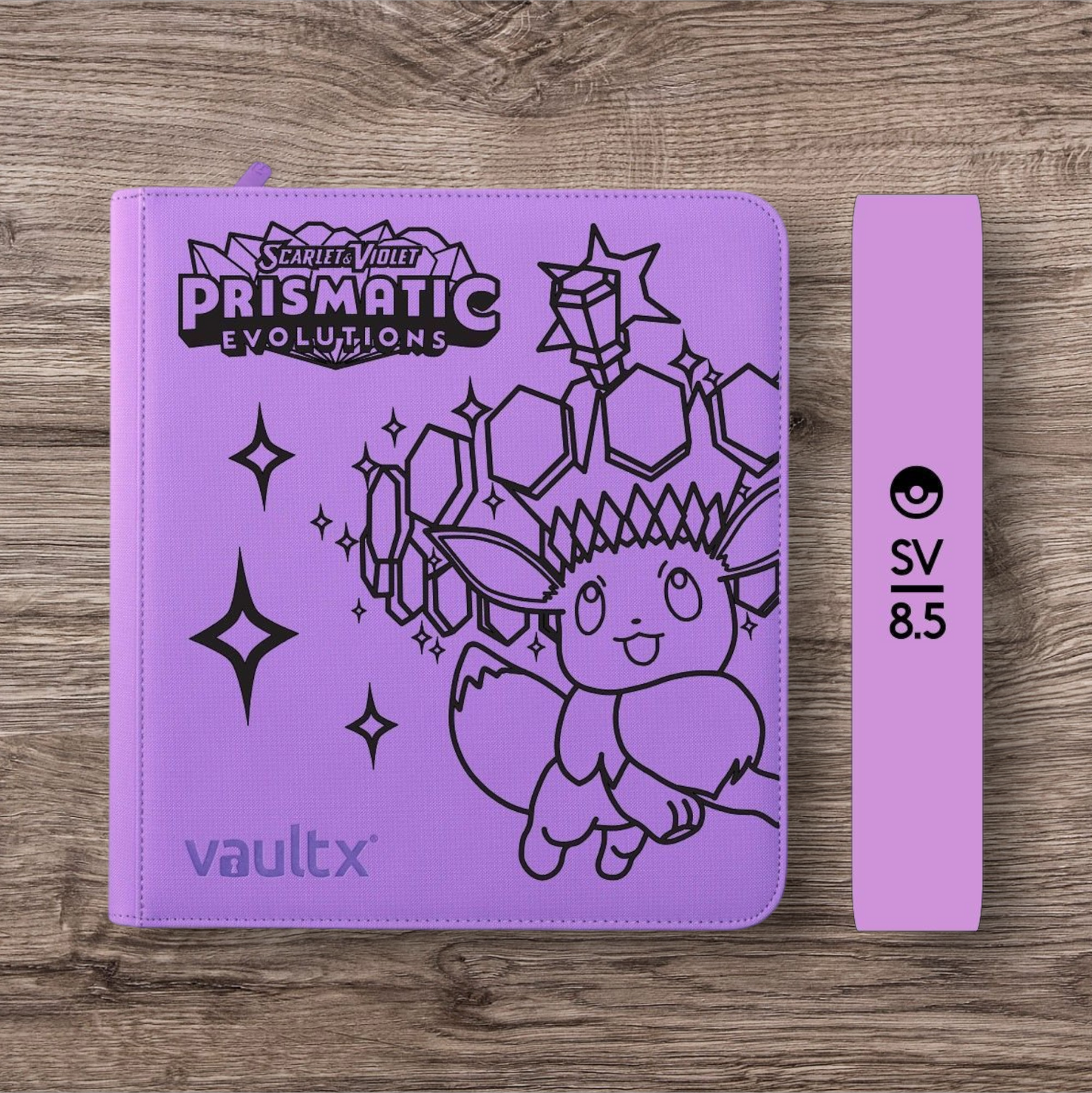 Custom Made Vault X 12 Pocket Purple Zip Binder / Folder for TCG collection – Prismatic Evolutions Eevee Edition