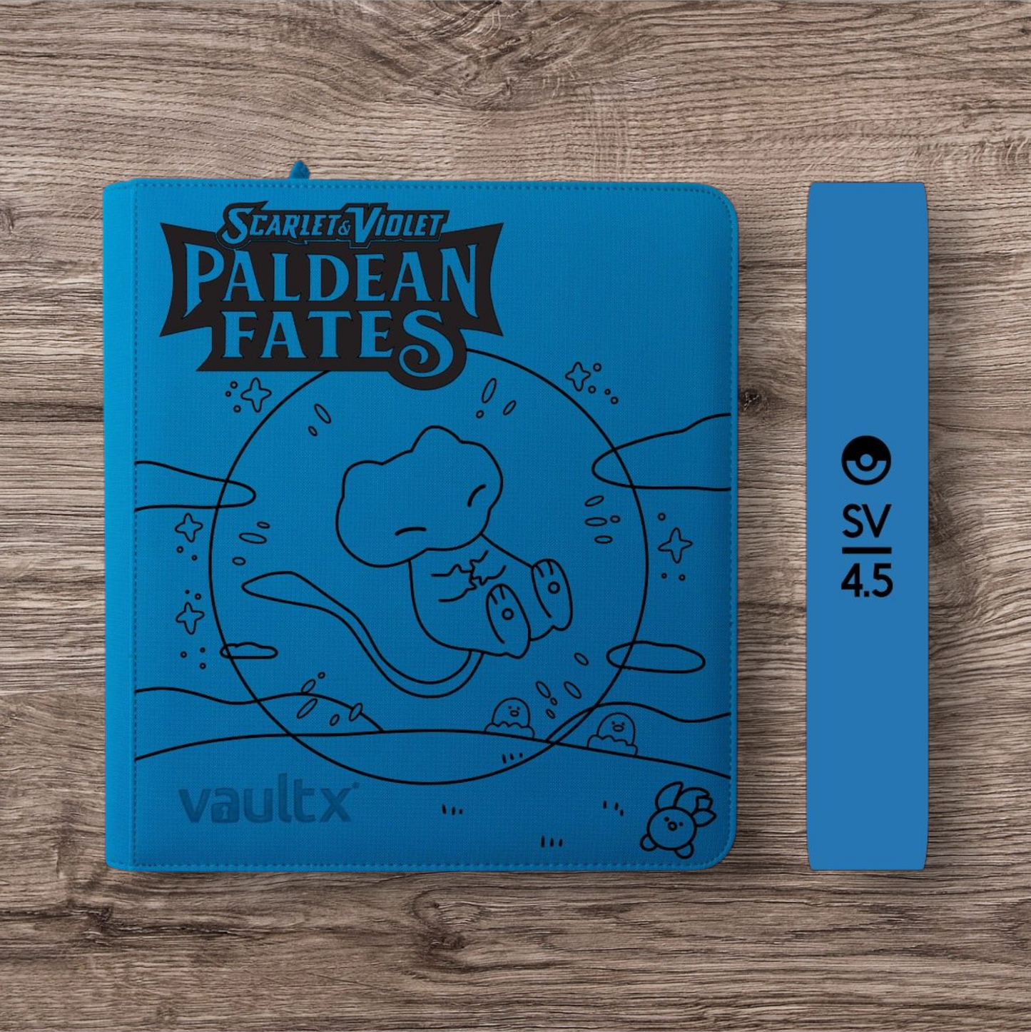 Custom Made Vault X 12 Pocket Neon Blue Zip Binder / Folder for TCG collection – Paldean Fates Bubble Mew Edition