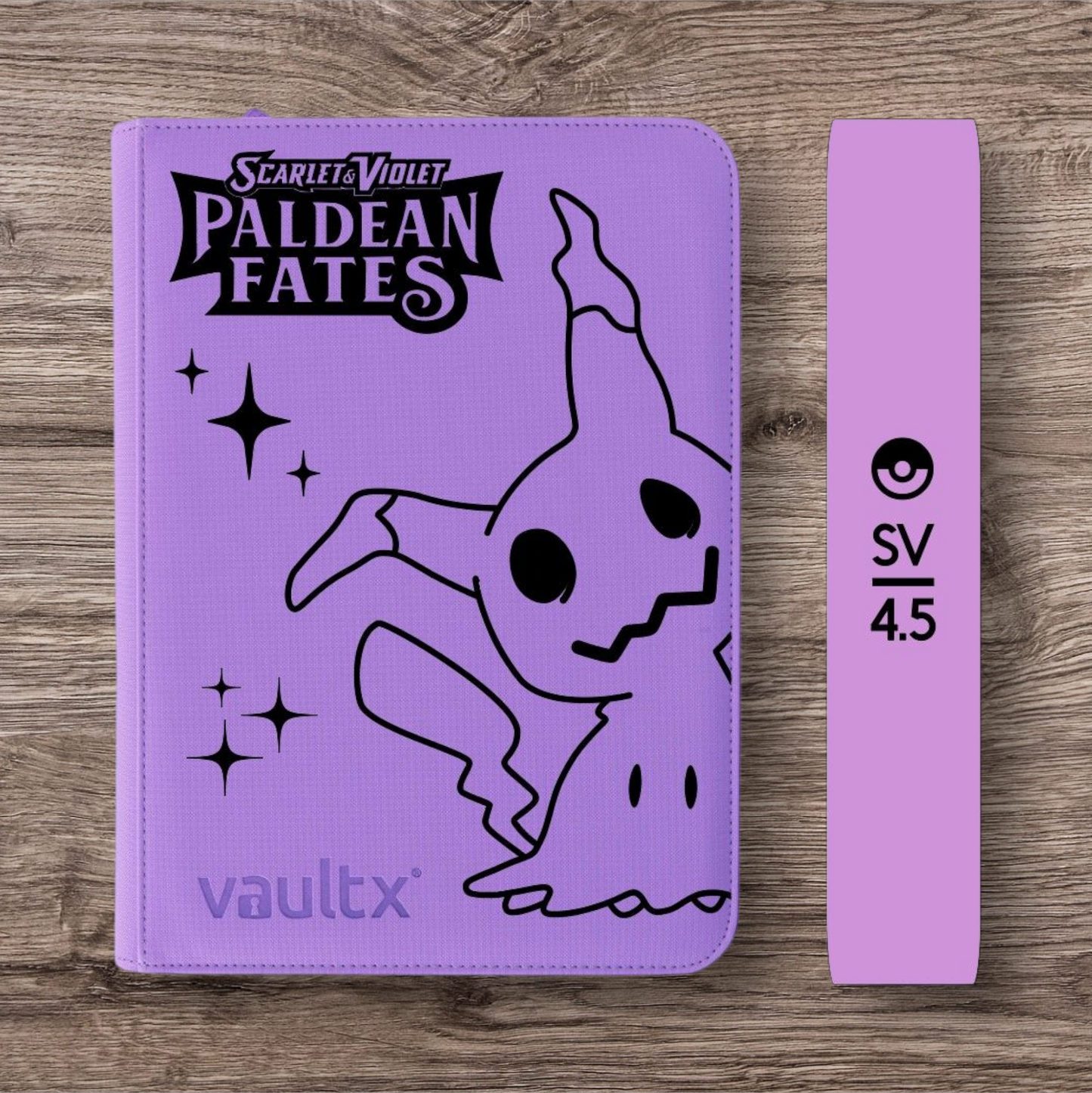 Custom Made Vault X 9 Pocket Purple Zip Binder / Folder for TCG collection – Paldean Fates Mimikyu Edition