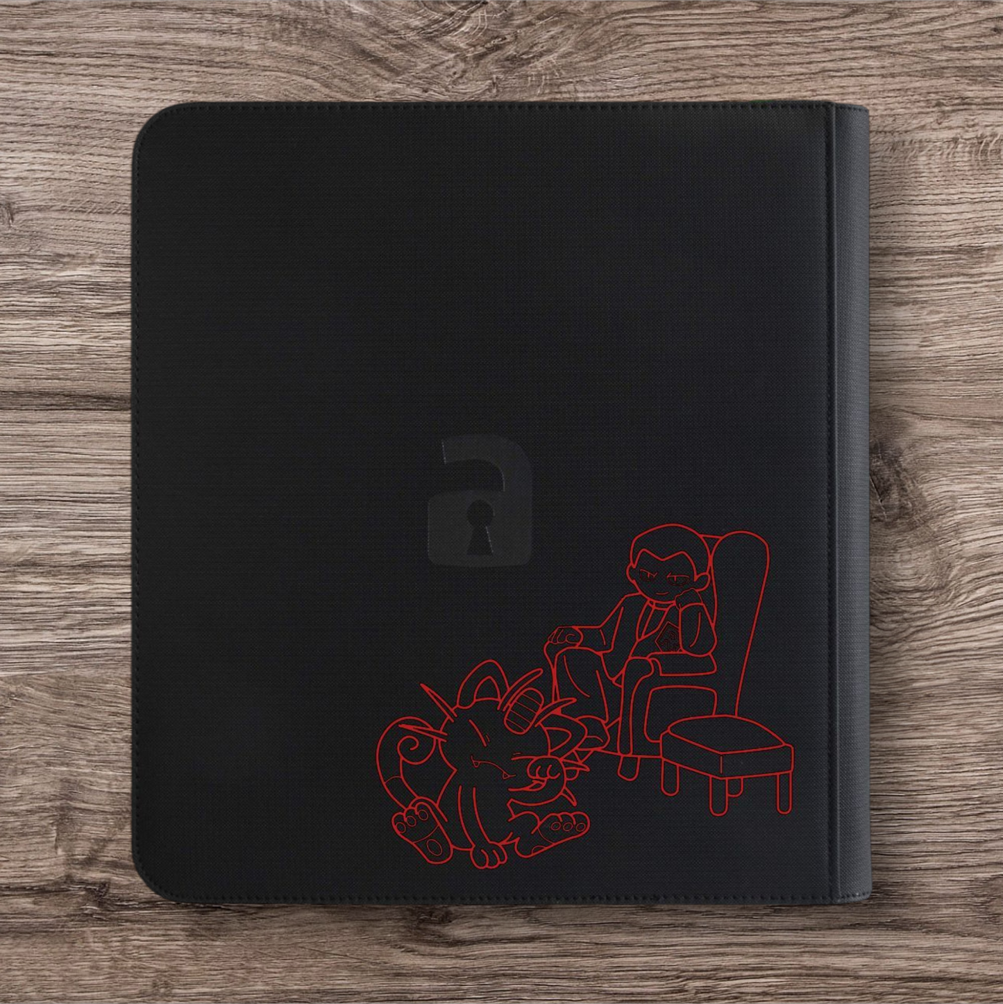 Custom Made Vault X 12 Pocket Black Zip Binder / Folder for TCG collection – Destined Rivals Mewtwo & Giovanni Edition