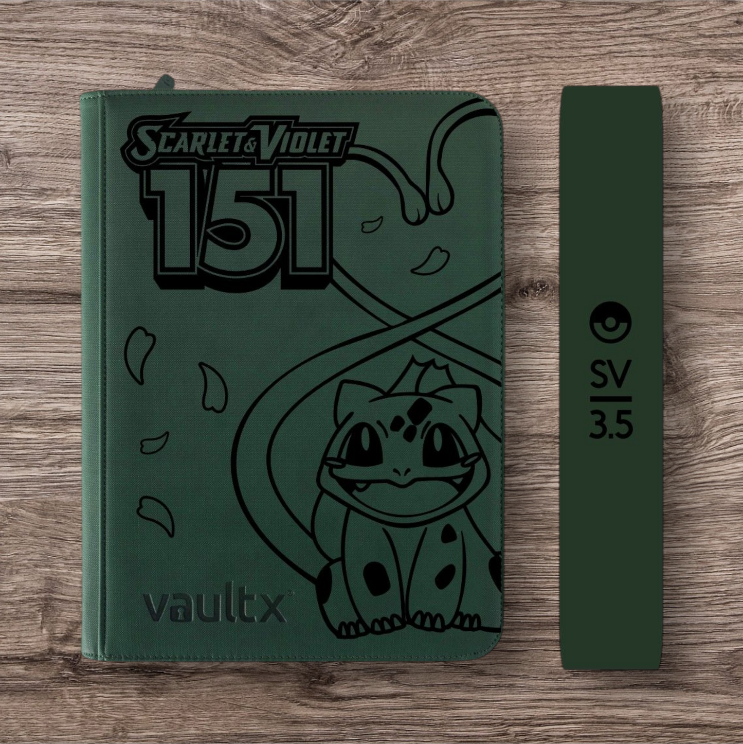 Custom Made Vault X 9 Pocket Green Zip Binder / Folder for TCG collection – 151 Bulbasaur Edition