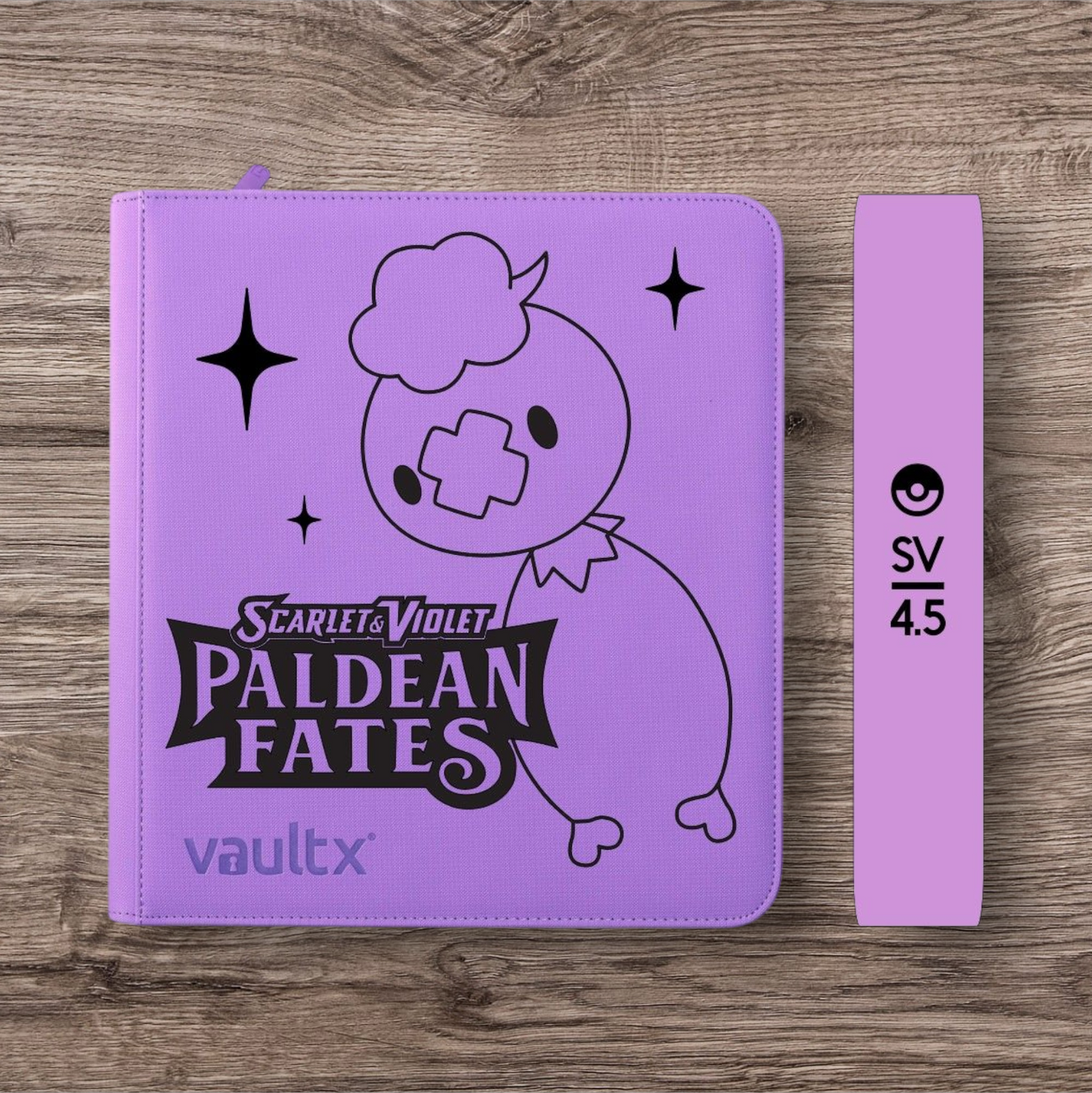 Custom Made Vault X 12 Pocket Purple Zip Binder / Folder for TCG collection – Paldean Fates Drifloon Edition