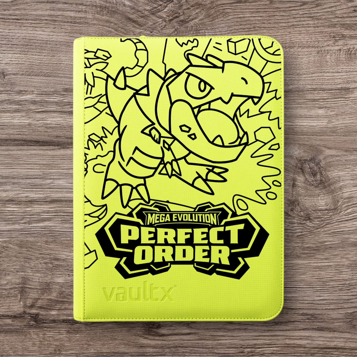Custom Made Vault X 9 Pocket Neon Yellow Zip Binder / Folder for TCG collection – Perfect Order Tyrunt