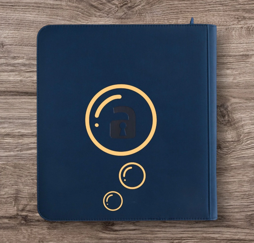 Custom Made Vault X 12 Pocket XL Blue Zip Binder / Folder for TCG collection – Metallic Gold Magikarp