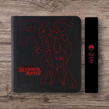 Custom Made Vault X 12 Pocket Black Zip Binder / Folder for TCG collection – Destined Rivals Mewtwo & Giovanni  Edition