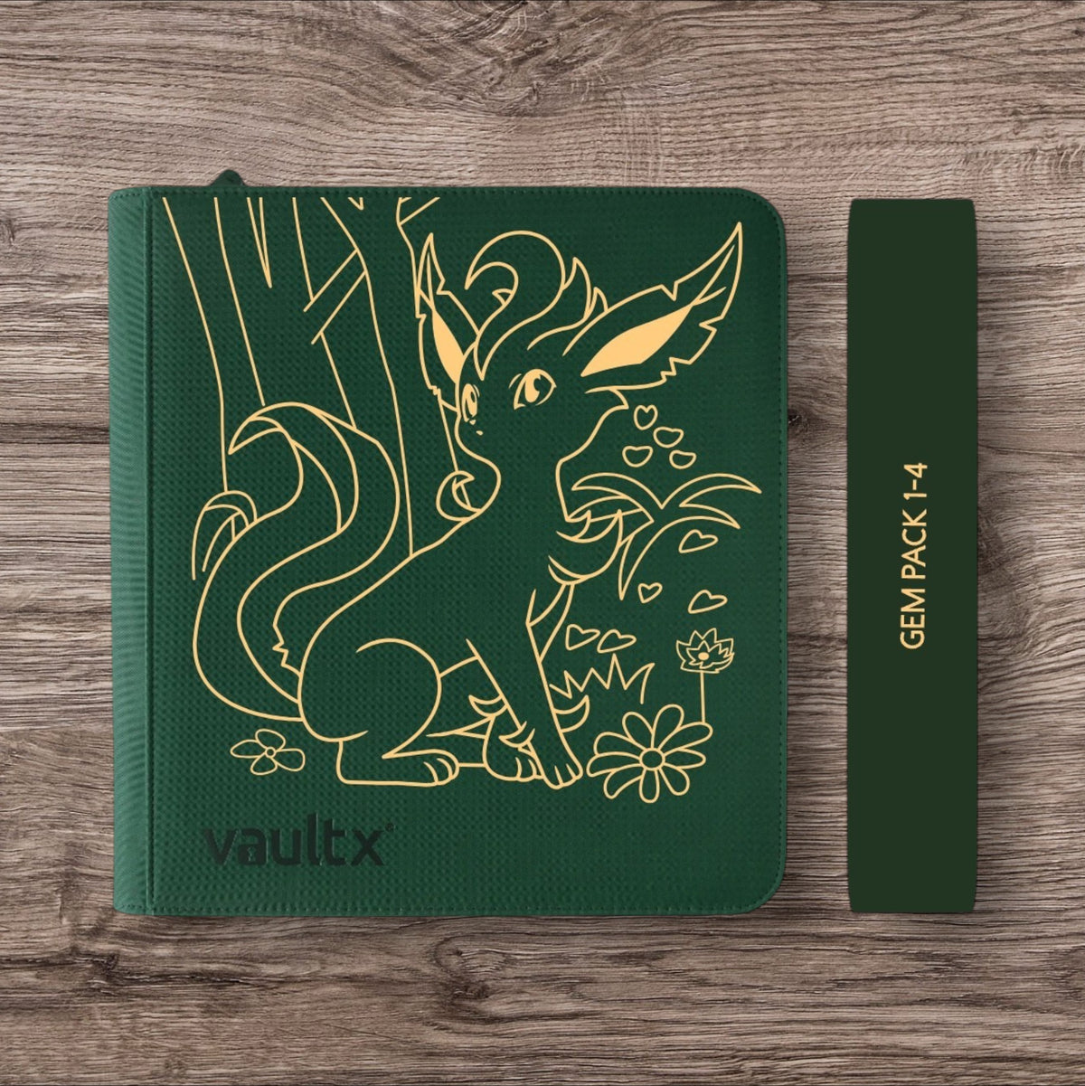 Custom Made Vault X 12 Pocket XL Green Zip Binder / Folder for TCG collection – Leafeon
