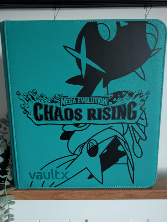 Custom Made Vault X 12 Pocket Teal Zip Binder / Folder for TCG collection – Chaos Rising