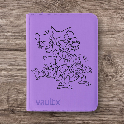Custom Made Vault X 4 Pocket Purple Zip Binder / Folder for TCG collection – Abra Evolution Line