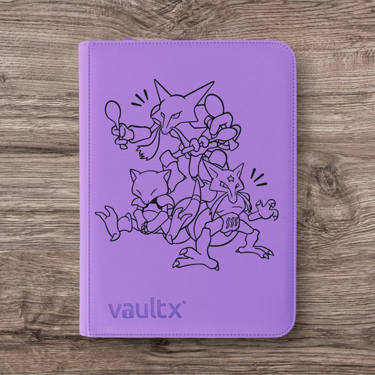 Custom Made Vault X 4 Pocket Purple Zip Binder / Folder for TCG collection – Abra Evolution Line
