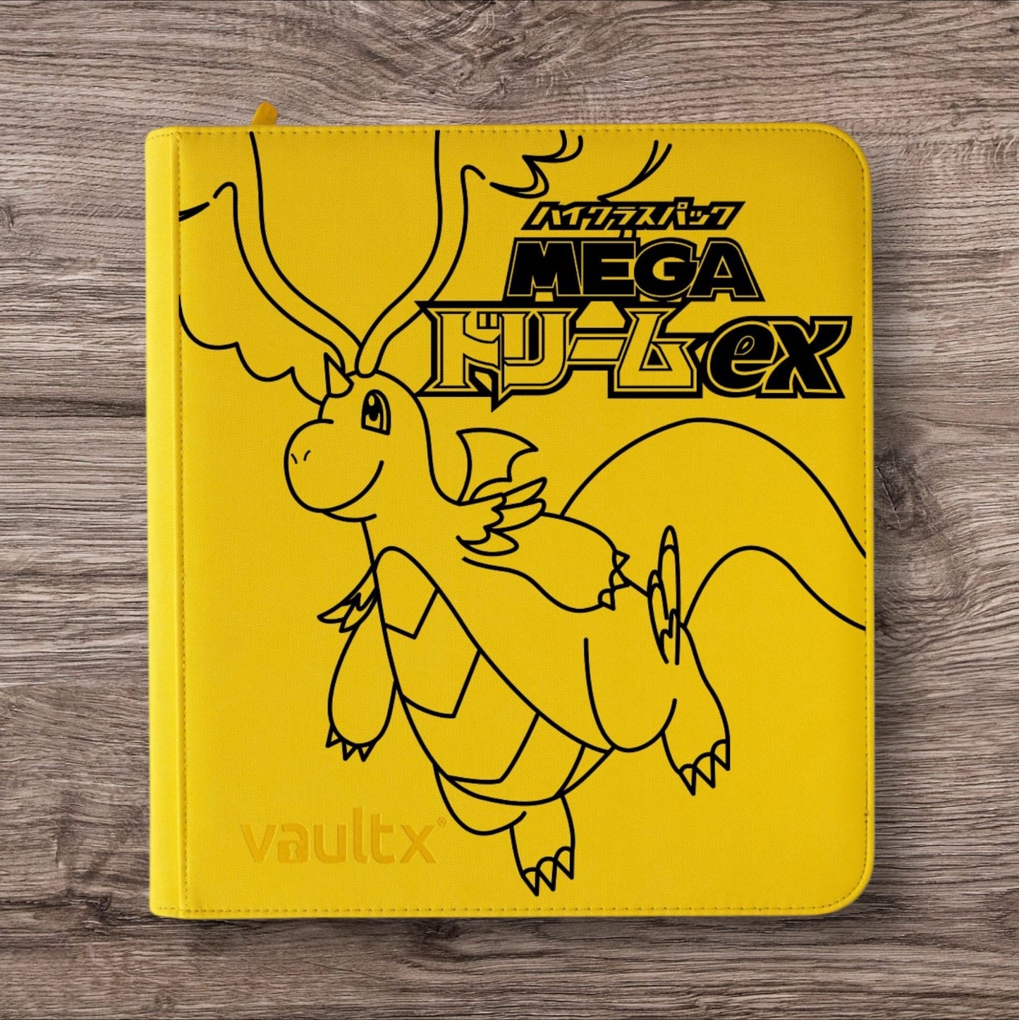 Custom Made Vault X 12 Pocket Yellow Zip Binder / Folder for TCG collection – Mega Dreams Mega Dragonite Edition
