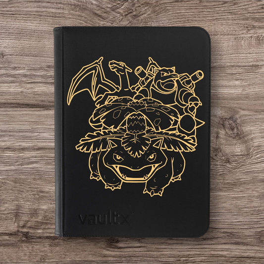 Custom Made Vault X 9 Pocket Black Zip Binder / Folder for TCG collection – Blastoise, Venusaur & Charizard