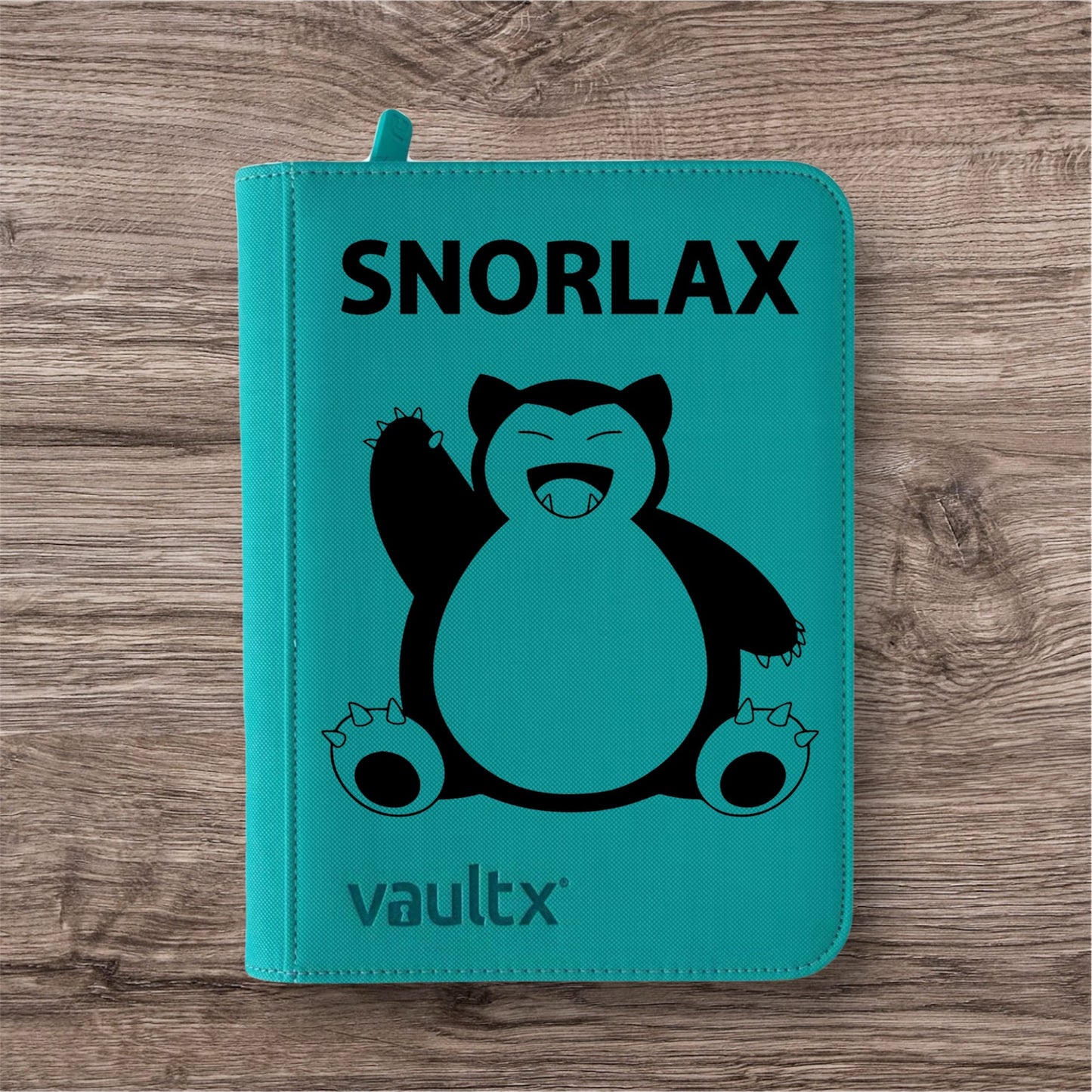 Custom Made Vault X 4 Pocket Ocean Blue Zip Binder / Folder for TCG collection – Snorlax & Kangaskhan