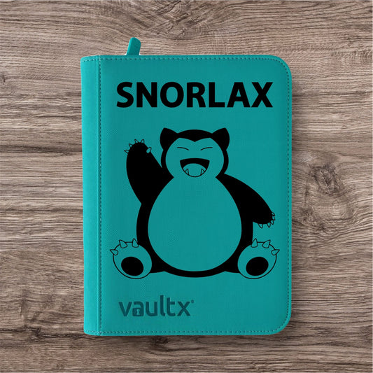 Custom Made Vault X 4 Pocket Ocean Blue Zip Binder / Folder for TCG collection – Snorlax & Kangaskhan