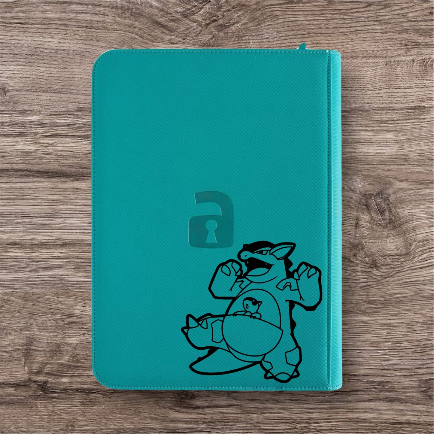 Custom Made Vault X 4 Pocket Ocean Blue Zip Binder / Folder for TCG collection – Snorlax & Kangaskhan