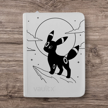 Custom Made Vault X 9 Pocket White Edition Zip Binder / Folder for TCG collection – Umbreon & Rayquaza