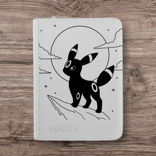 Custom Made Vault X 9 Pocket White Edition Zip Binder / Folder for TCG collection – Umbreon & Rayquaza