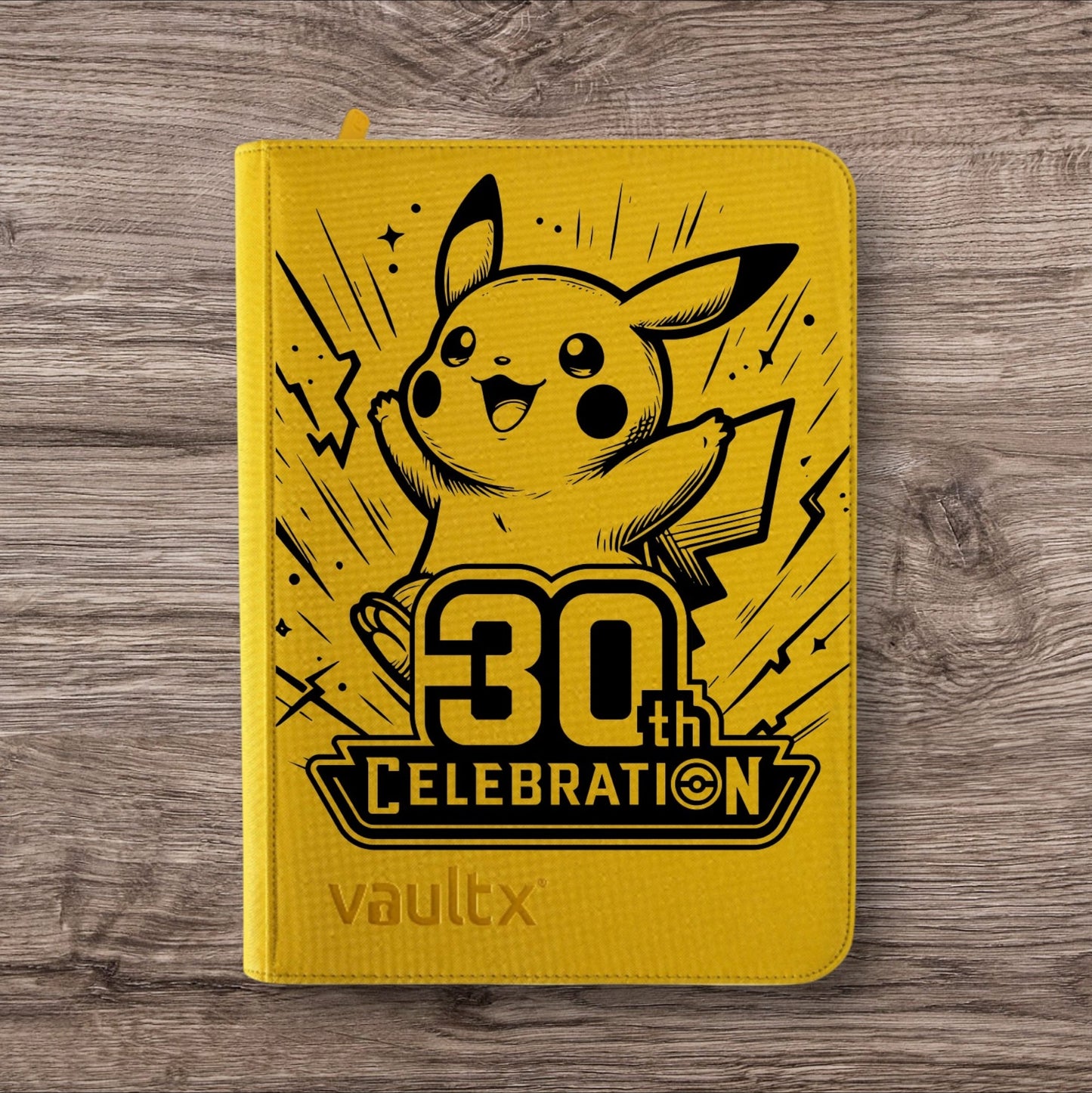 Custom Made Vault X 9 Pocket Yellow Zip Binder / Folder for TCG collection - 30th Celebration