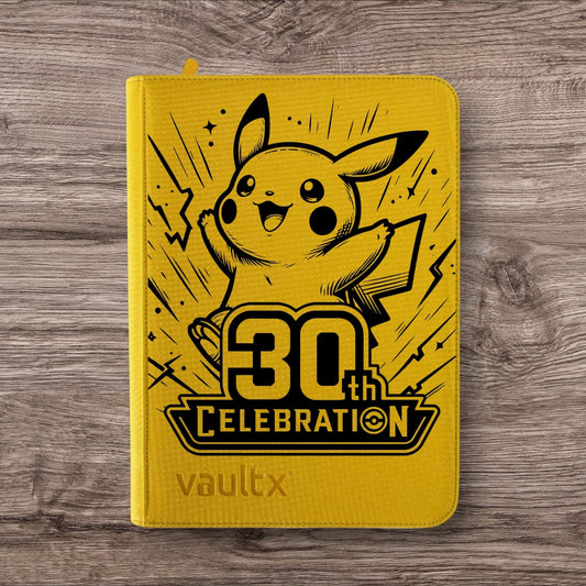 Custom Made Vault X 9 Pocket Yellow Zip Binder / Folder for TCG collection - 30th Celebration