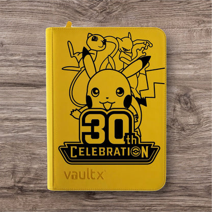 Custom Made Vault X 9 Pocket Yellow Zip Binder / Folder for TCG collection - 30th Celebration