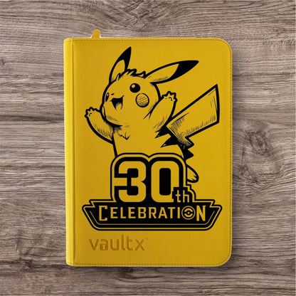 Custom Made Vault X 9 Pocket Yellow Zip Binder / Folder for TCG collection - 30th Celebration