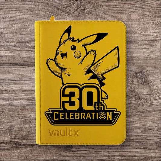 Custom Made Vault X 9 Pocket Yellow Zip Binder / Folder for TCG collection - 30th Celebration