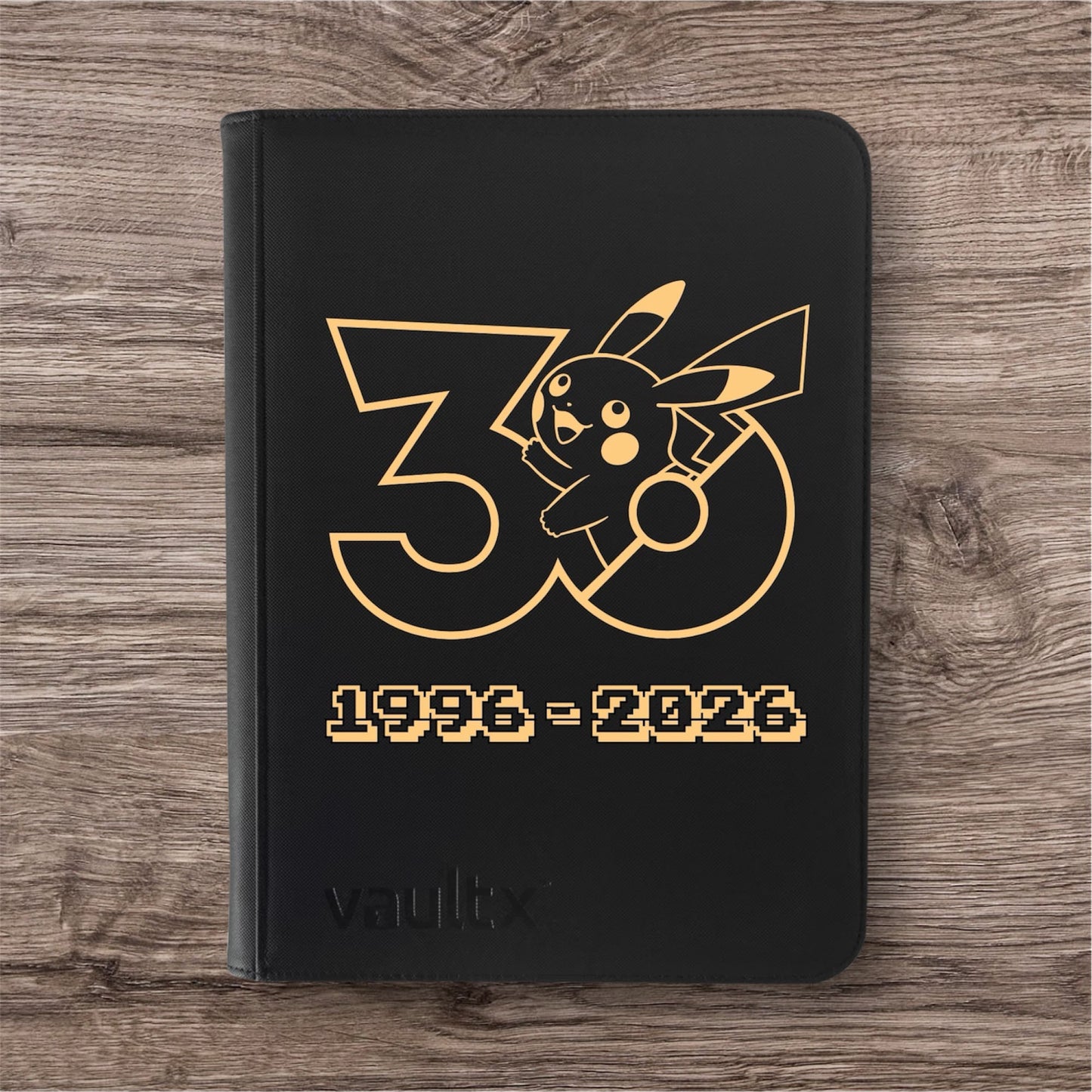 Custom Made Vault X 4 Pocket Black Zip Binder / Folder for TCG collection – 30th Celebration Gold Edition