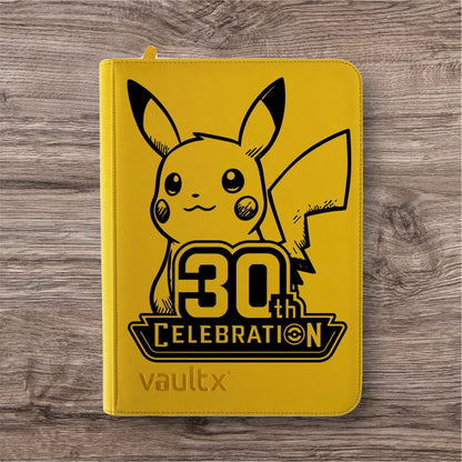 Custom Made Vault X 9 Pocket Yellow Zip Binder / Folder for TCG collection - 30th Celebration