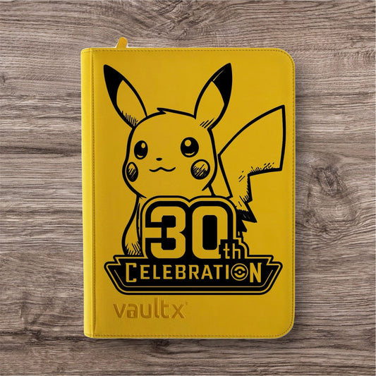 Custom Made Vault X 9 Pocket Yellow Zip Binder / Folder for TCG collection - 30th Celebration