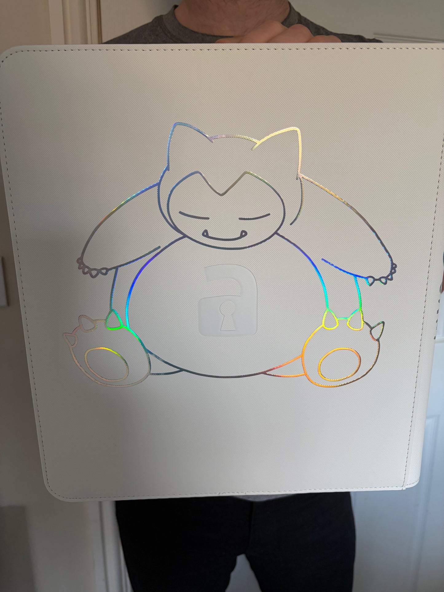 Custom Made Vault X 12 Pocket White & Holographic Edition Zip Binder / Folder for TCG collection – 151 Mew Edition