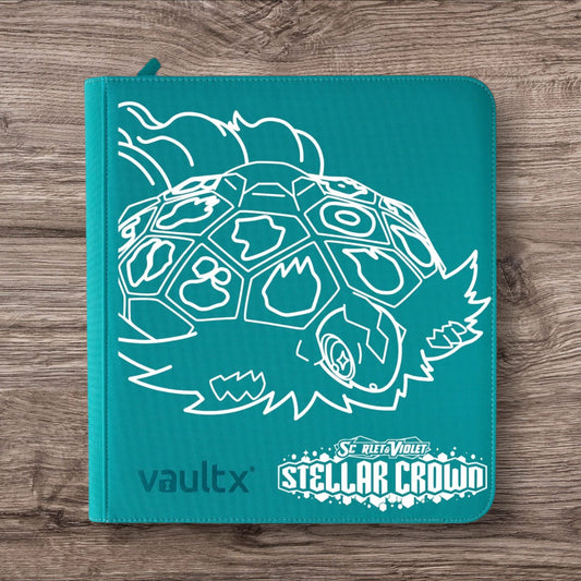 Custom Made Vault X 12 Pocket Teal Zip Binder / Folder for TCG collection – Stellar Crown Terapagos Edition