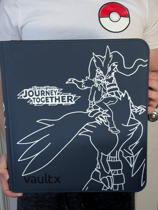 Custom Made Vault X 12 Pocket Blue Zip Binder / Folder for TCG collection – Journey Together N and Reshiram Edition