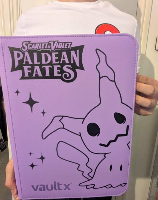Custom Made Vault X 9 Pocket Purple Zip Binder / Folder for TCG collection – Paldean Fates Mimikyu Edition