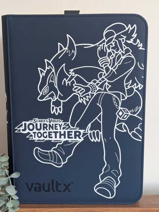 Custom Made Vault X 9 Pocket Blue Zip Binder / Folder for TCG collection – Journey Together N & Zoroark Edition