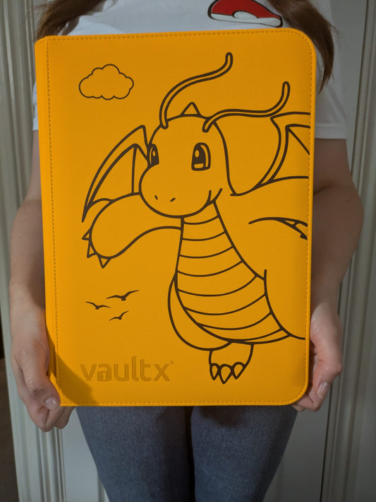 Custom Made Vault X 9 Pocket Neon Orange Zip Binder / Folder for TCG collection – Dragonite