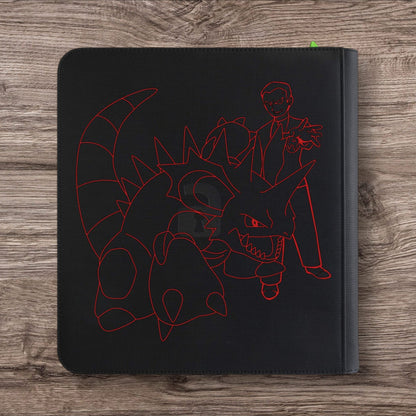 Custom Made Mintkeeper 9 Pocket Black Toploader Binder / Folder for TCG collection – Rocket and Nidoking