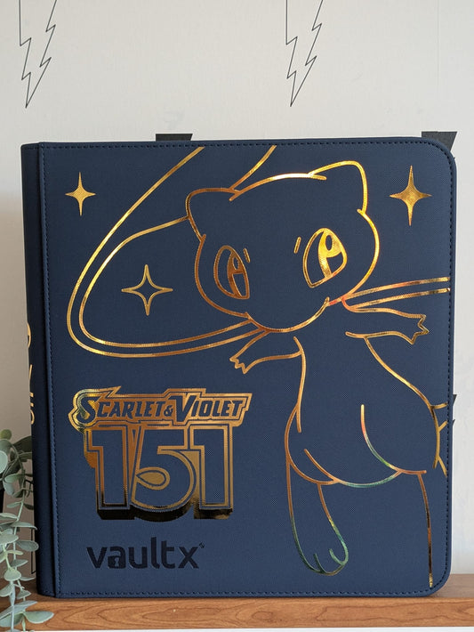 Custom Made Vault X 12 Pocket Blue Zip Binder / Folder for TCG collection – 151 Gold Edition