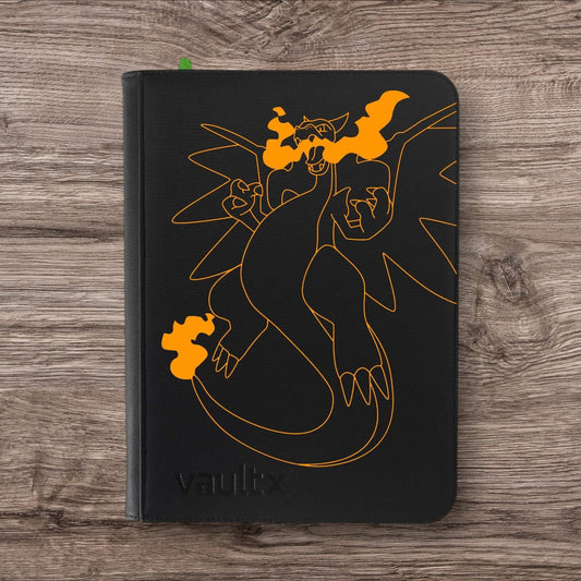 Custom Made Vault X 9 Pocket Black Zip Binder / Folder for TCG collection – Mega Charizard