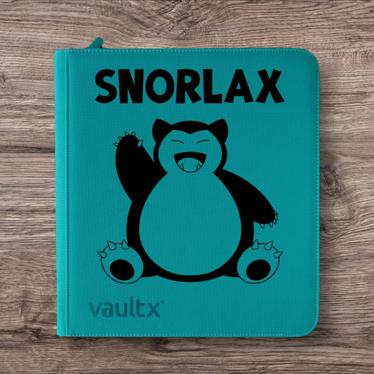 Custom Made Vault X 12 Pocket Oceon Blue Zip Binder / Folder for TCG collection – Snorlax